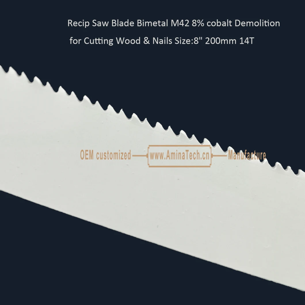 Recip Saw Blade Bimetal M42 8% cobalt Demolition for Cutting Wood & Nails 8