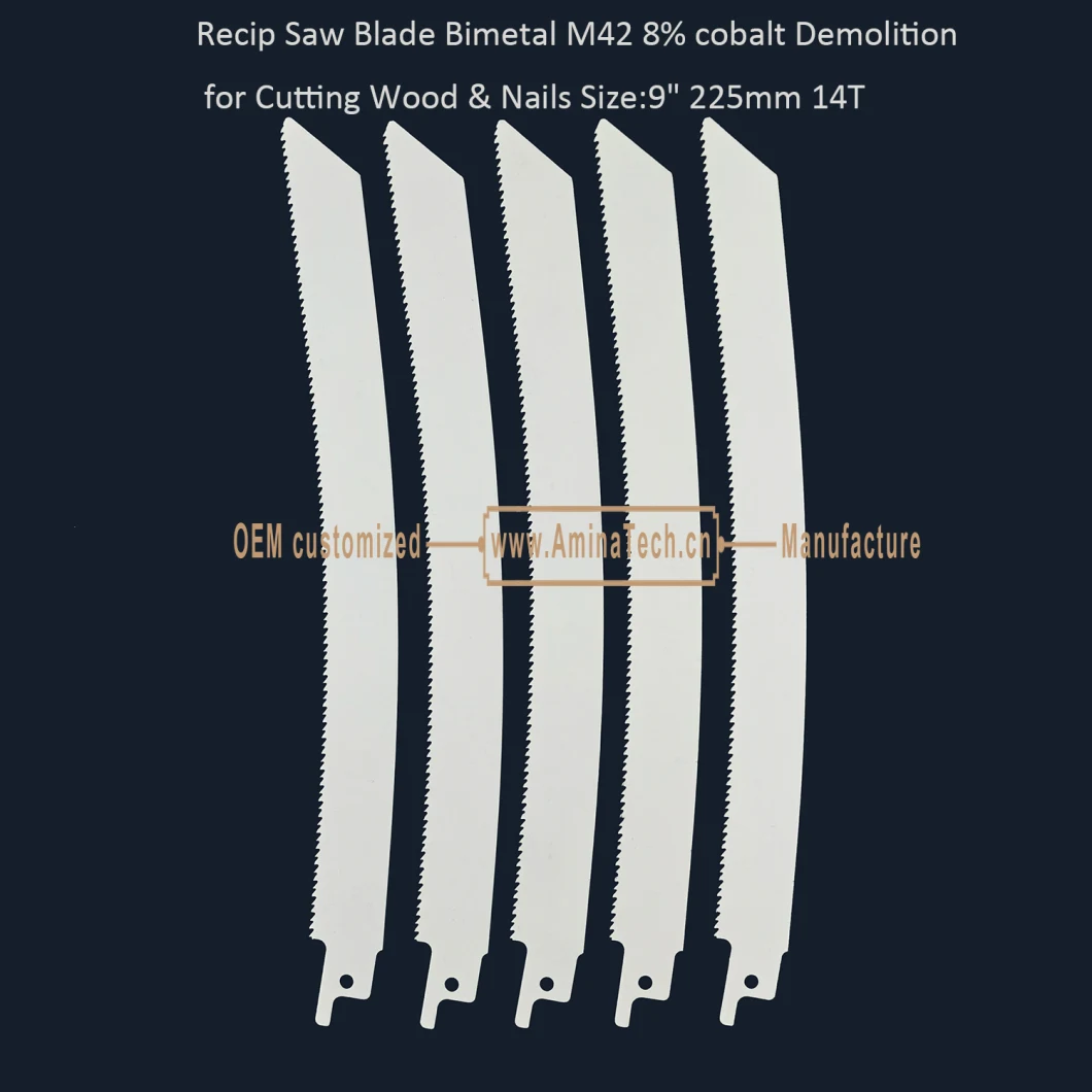 Recip Saw Blade Bimetal M42 8% cobalt Demolition for Cutting Wood & Nails 9