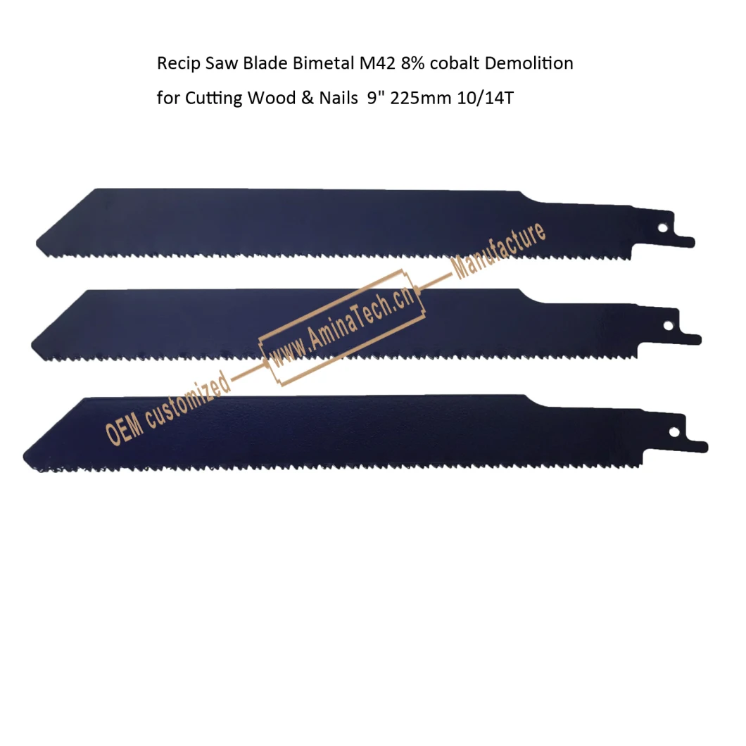 Recip Saw Blade Bimetal M42 8% cobalt Demolition for Cutting Wood & Nails 9